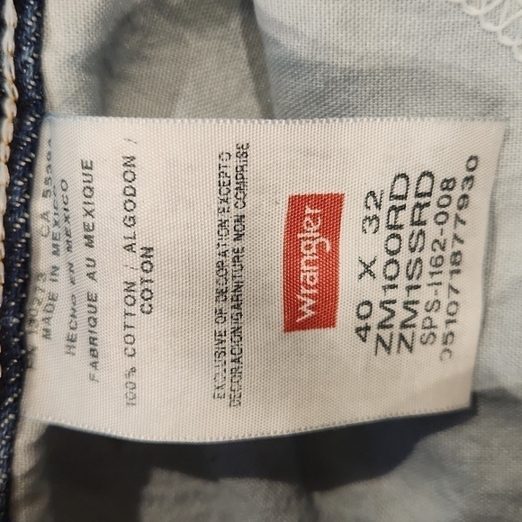 𝅺3/$20 Wrangler Authentics Blue Denim 40×32 Jeans - Picture 6 of 7